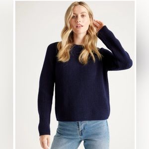 Banana Republic Cozy Organic Cotton  Women's Sweater Color: Navy Blue Size: S